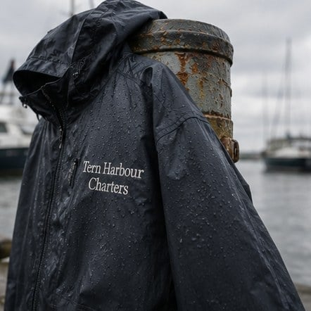 Customized rain jackets for marine and dockside crews