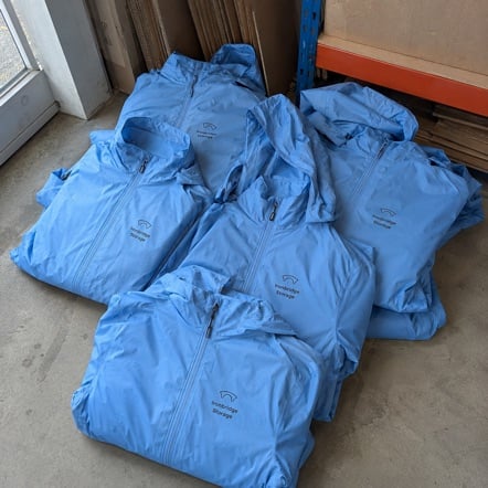 Rain jackets with logo printing - customer photo